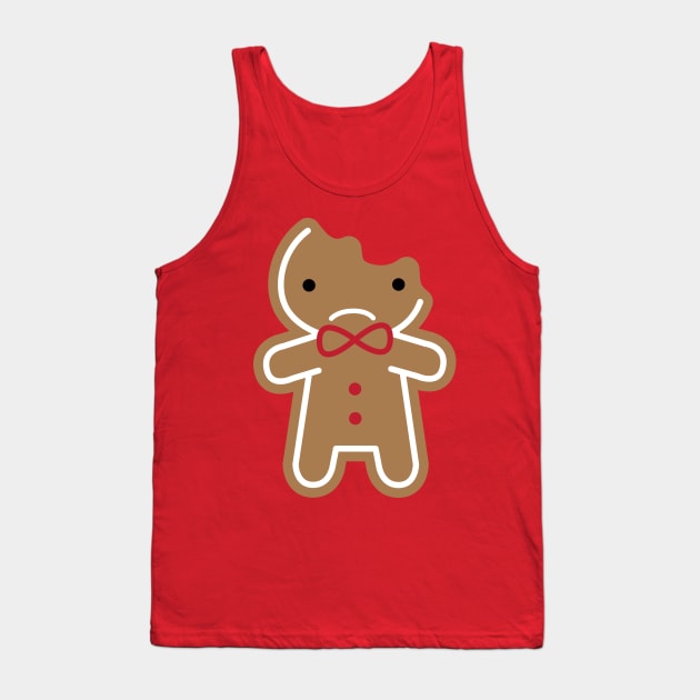 Sad Bitten Kawaii Gingerbread Man Tank Top by marcelinesmith